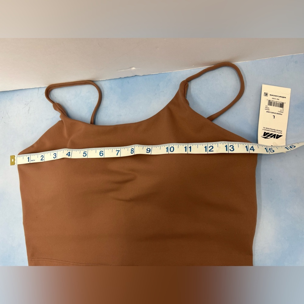 Avia Low Impact Sports Crop with Shelf Bra and Removable Pads in a brown NEW - Picture 9 of 9